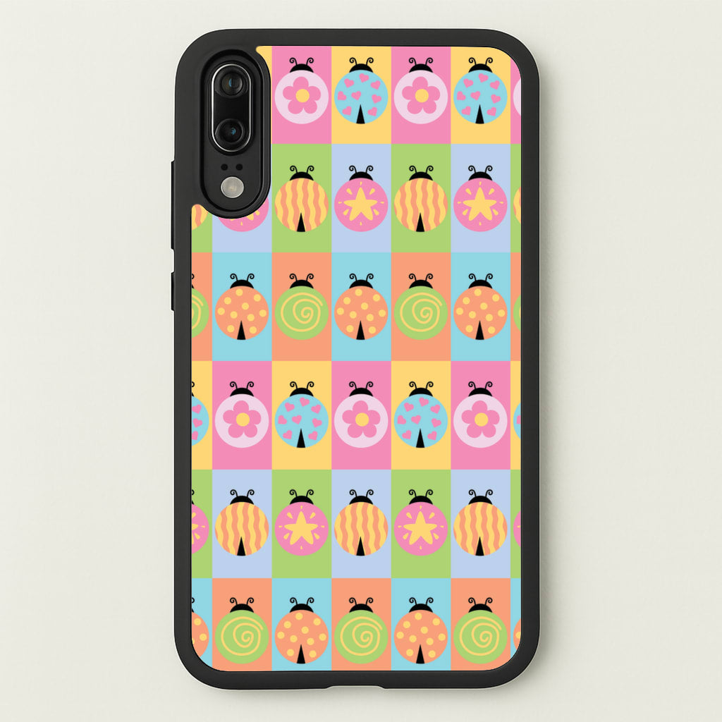 Cartoon Ladybugs Colourful Pattern  - Patterns Phone Case for Huawei P20