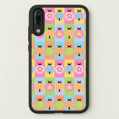 Cartoon Ladybugs Colourful Pattern  - Patterns Phone Case for Huawei P20