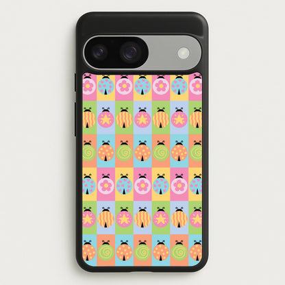 Cartoon Ladybugs Colourful Pattern  - Patterns Phone Case for Google Pixel 9 / 9 Pro