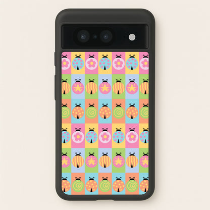 Cartoon Ladybugs Colourful Pattern  - Patterns Phone Case for Google Pixel 8