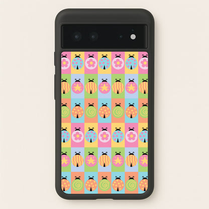 Cartoon Ladybugs Colourful Pattern  - Patterns Phone Case for Google Pixel 6