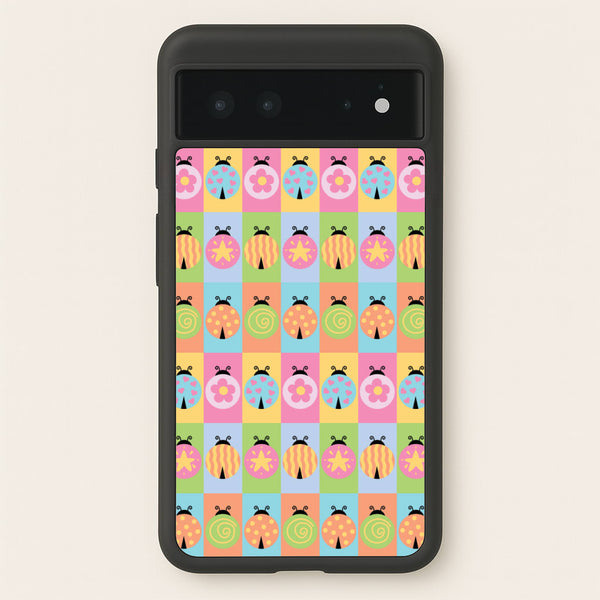 Cartoon Ladybugs Colourful Pattern  - Patterns Phone Case for Google Pixel 6