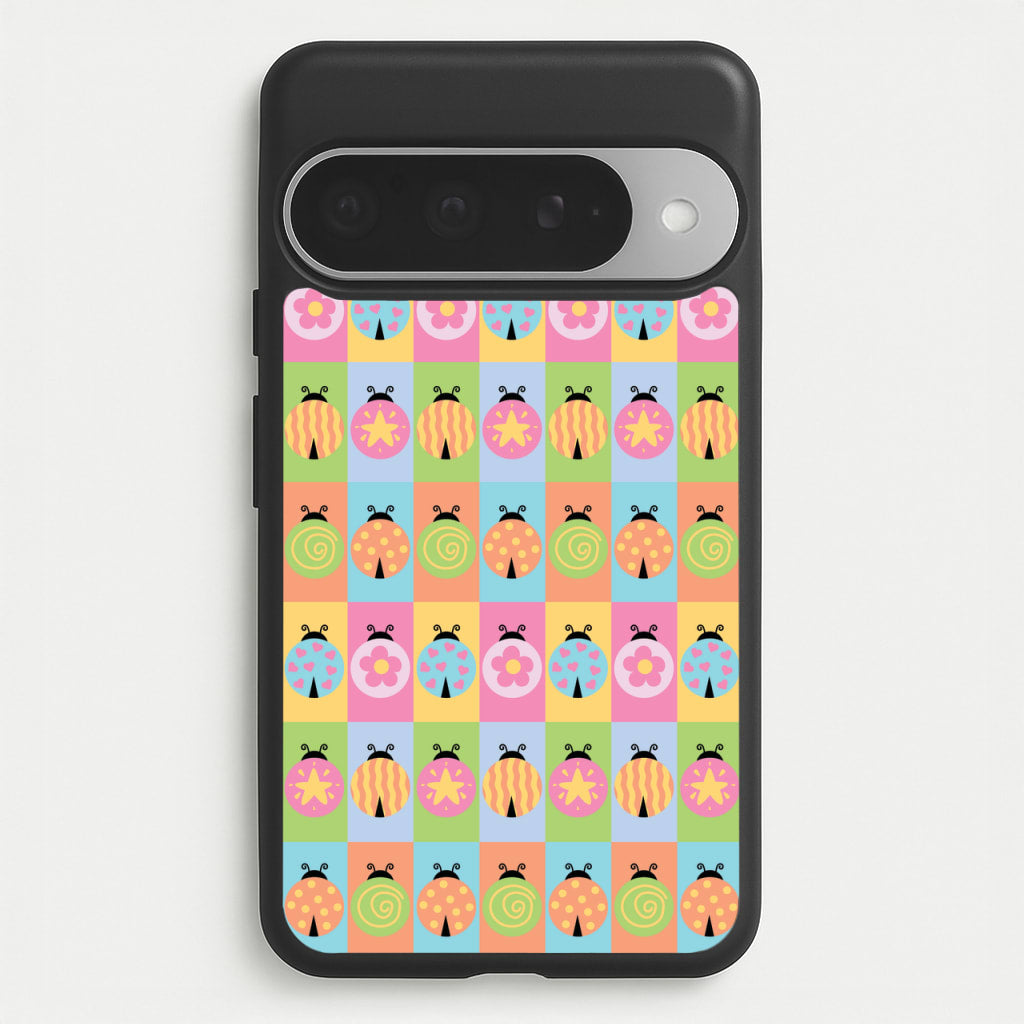 Cartoon Ladybugs Colourful Pattern Phone Case for Google Pixel 10 Pro XL