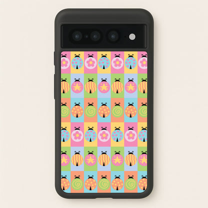 Cartoon Ladybugs Colourful Pattern  - Patterns Phone Case for Google Pixel 7 Pro