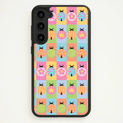 Cartoon Ladybugs Colourful Pattern  - Patterns Phone Case for Galaxy S23