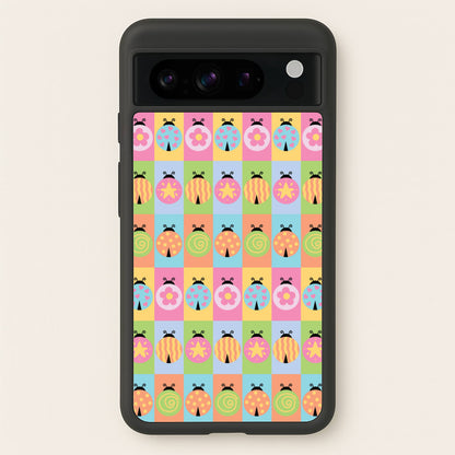 Cartoon Ladybugs Colourful Pattern  - Patterns Phone Case for Google Pixel 8 Pro