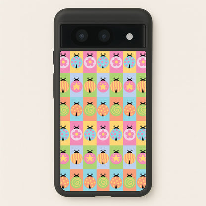 Cartoon Ladybugs Colourful Pattern  - Patterns Phone Case for Google Pixel 8a