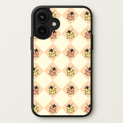 Argyle Ladybugs Pattern Phone Case for iPhone 17