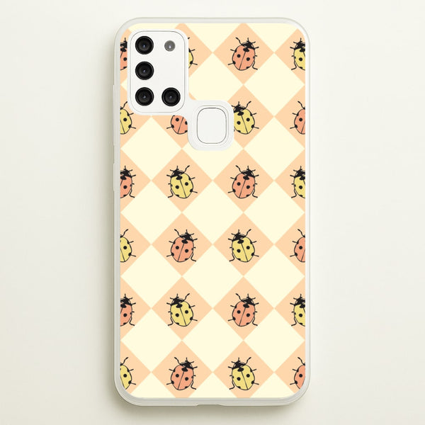 Argyle Ladybugs Pattern  - Patterns Phone Case for Galaxy A21s