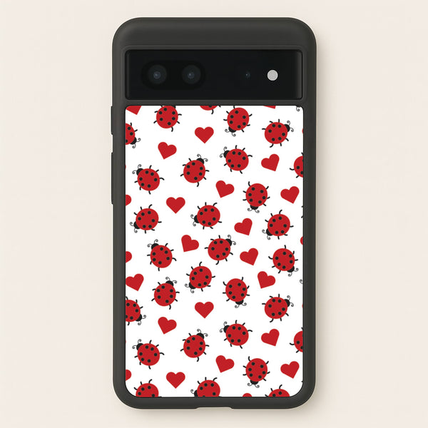 Ladybugs And Hearts Pattern  - Patterns Phone Case for Google Pixel 7