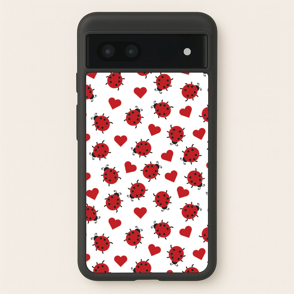 Ladybugs And Hearts Pattern  - Patterns Phone Case for Google Pixel 6a