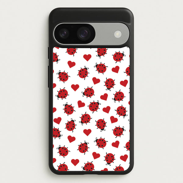 Ladybugs And Hearts Pattern  - Patterns Phone Case for Google Pixel 9 / 9 Pro