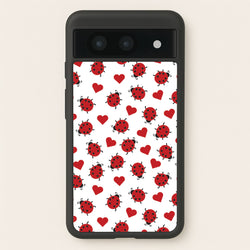Ladybugs And Hearts Pattern  - Patterns Phone Case for Google Pixel 8a