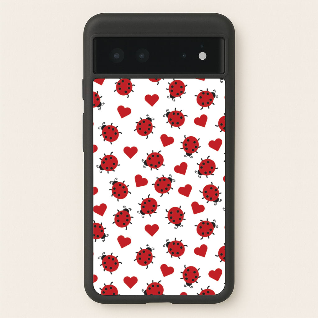 Ladybugs And Hearts Pattern  - Patterns Phone Case for Google Pixel 6