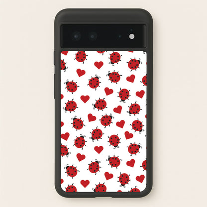 Ladybugs And Hearts Pattern  - Patterns Phone Case for Google Pixel 6