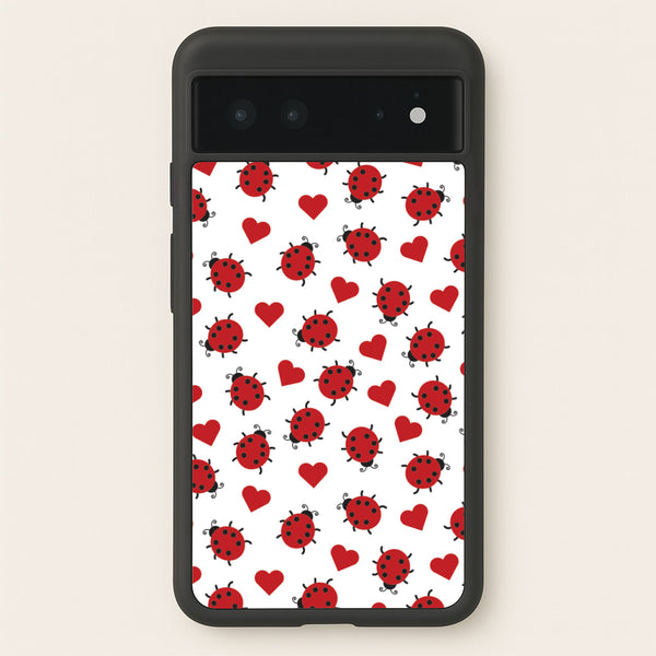 Ladybugs And Hearts Pattern  - Patterns Phone Case for Google Pixel 6