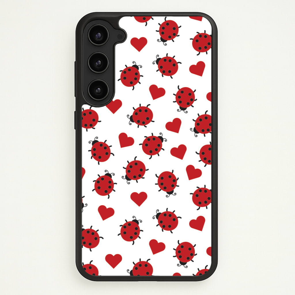 Ladybugs And Hearts Pattern  - Patterns Phone Case for Galaxy S23
