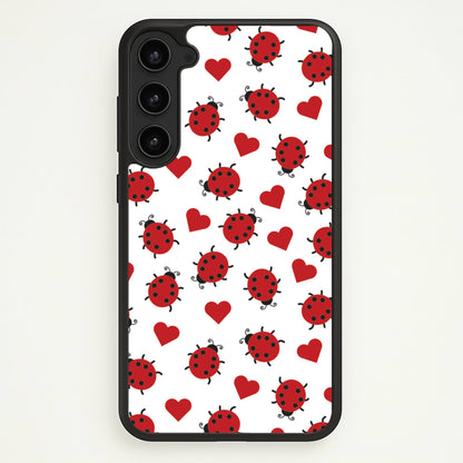 Ladybugs And Hearts Pattern  - Patterns Phone Case for Galaxy S23