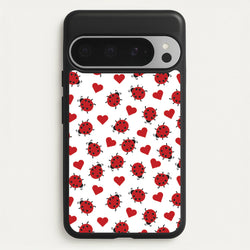Ladybugs And Hearts Pattern  - Patterns Phone Case for Google Pixel 9 Pro XL
