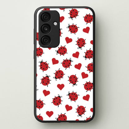 Ladybugs And Hearts Pattern  - Patterns Phone Case for Galaxy A55