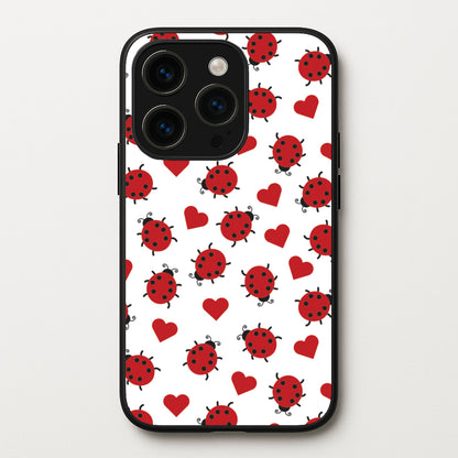Ladybugs And Hearts Pattern  - Patterns Phone Case for iPhone 15 Pro Max