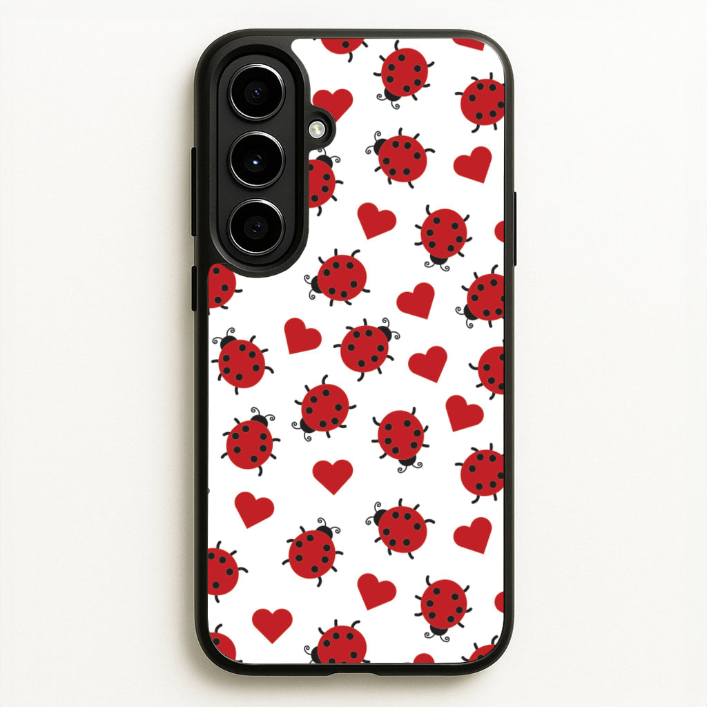 Ladybugs And Hearts Pattern  - Patterns Phone Case for Galaxy A56