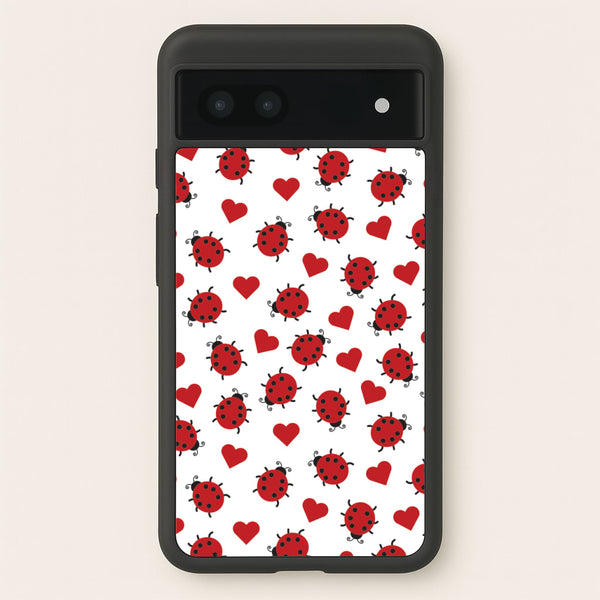 Ladybugs And Hearts Pattern  - Patterns Phone Case for Google Pixel 7a