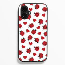Ladybugs And Hearts Pattern  - Patterns Phone Case for iPhone 16 Plus