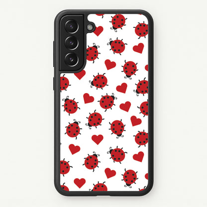 Ladybugs And Hearts Pattern  - Patterns Phone Case for Galaxy S22