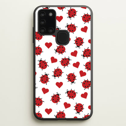 Ladybugs And Hearts Pattern  - Patterns Phone Case for Galaxy A21s