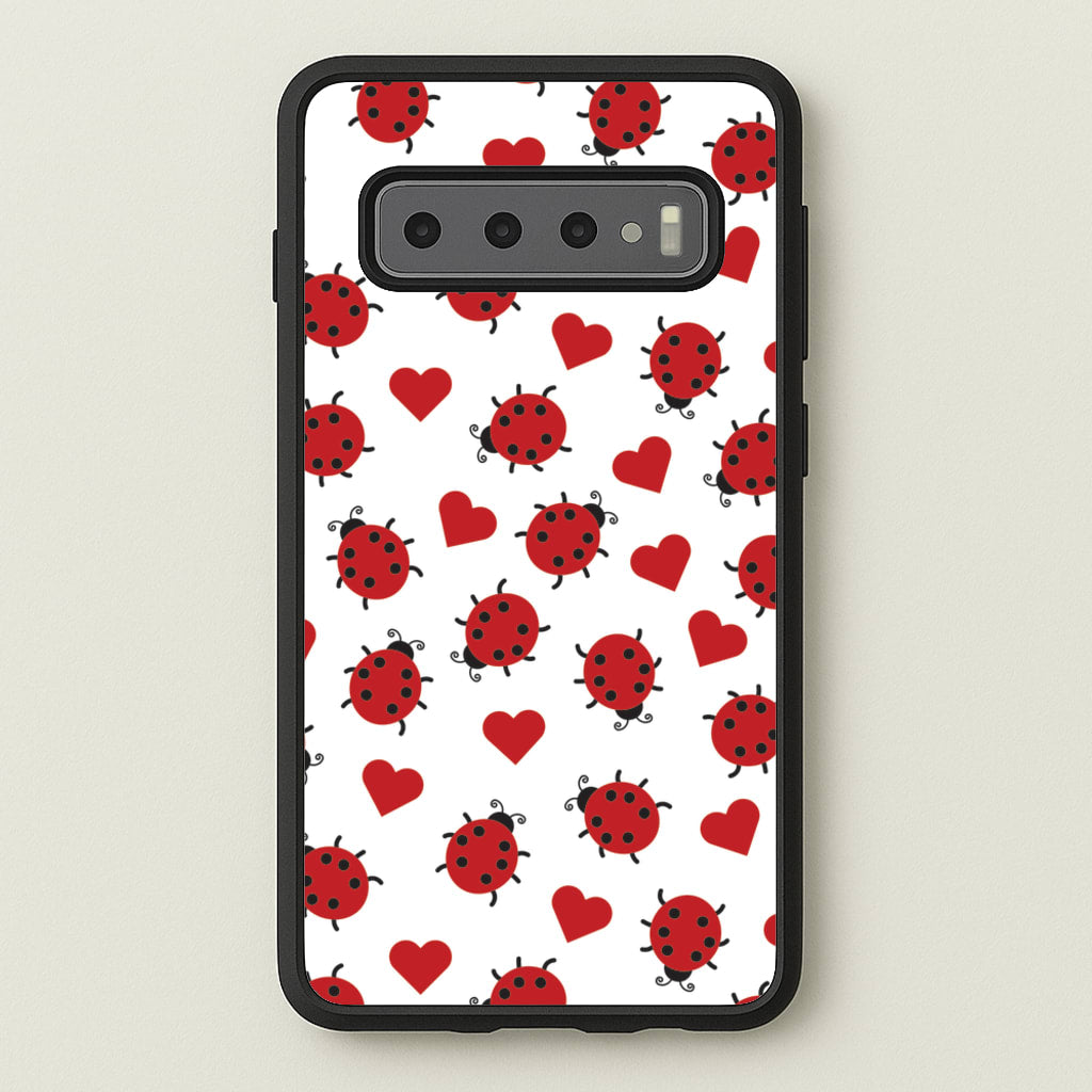 Ladybugs And Hearts Pattern  - Patterns Phone Case for Galaxy S10