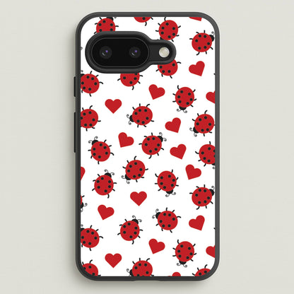 Ladybugs And Hearts Pattern  - Patterns Phone Case for Google Pixel 9a