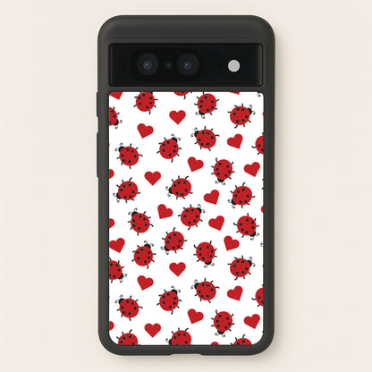 Ladybugs And Hearts Pattern  - Patterns Phone Case for Google Pixel 8