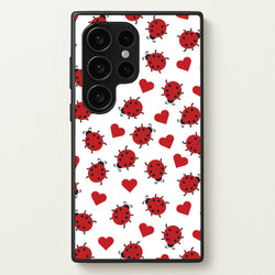 Ladybugs And Hearts Pattern  - Patterns Phone Case for Galaxy S24 Ultra