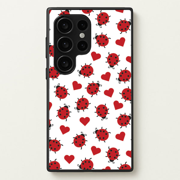 Ladybugs And Hearts Pattern  - Patterns Phone Case for Galaxy S24 Ultra