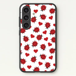 Ladybugs And Hearts Pattern  - Patterns Phone Case for Galaxy S24