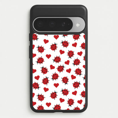 Ladybugs And Hearts Pattern Phone Case for Google Pixel 10 Pro XL