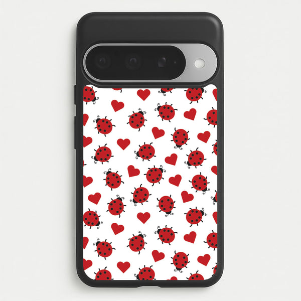 Ladybugs And Hearts Pattern Phone Case for Google Pixel 10 Pro XL
