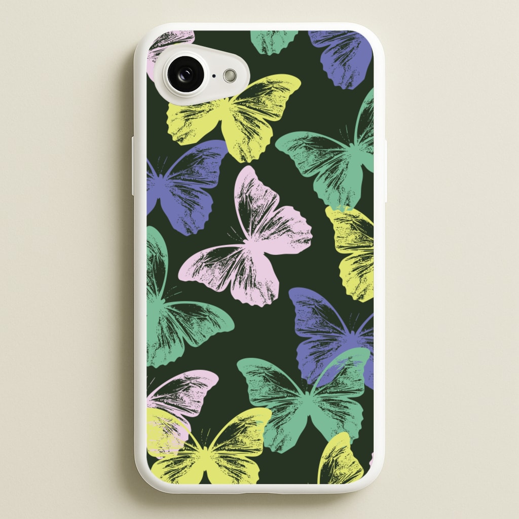 Colourful Butterfly Stamps Pattern  - Patterns Phone Case for iPhone 16e