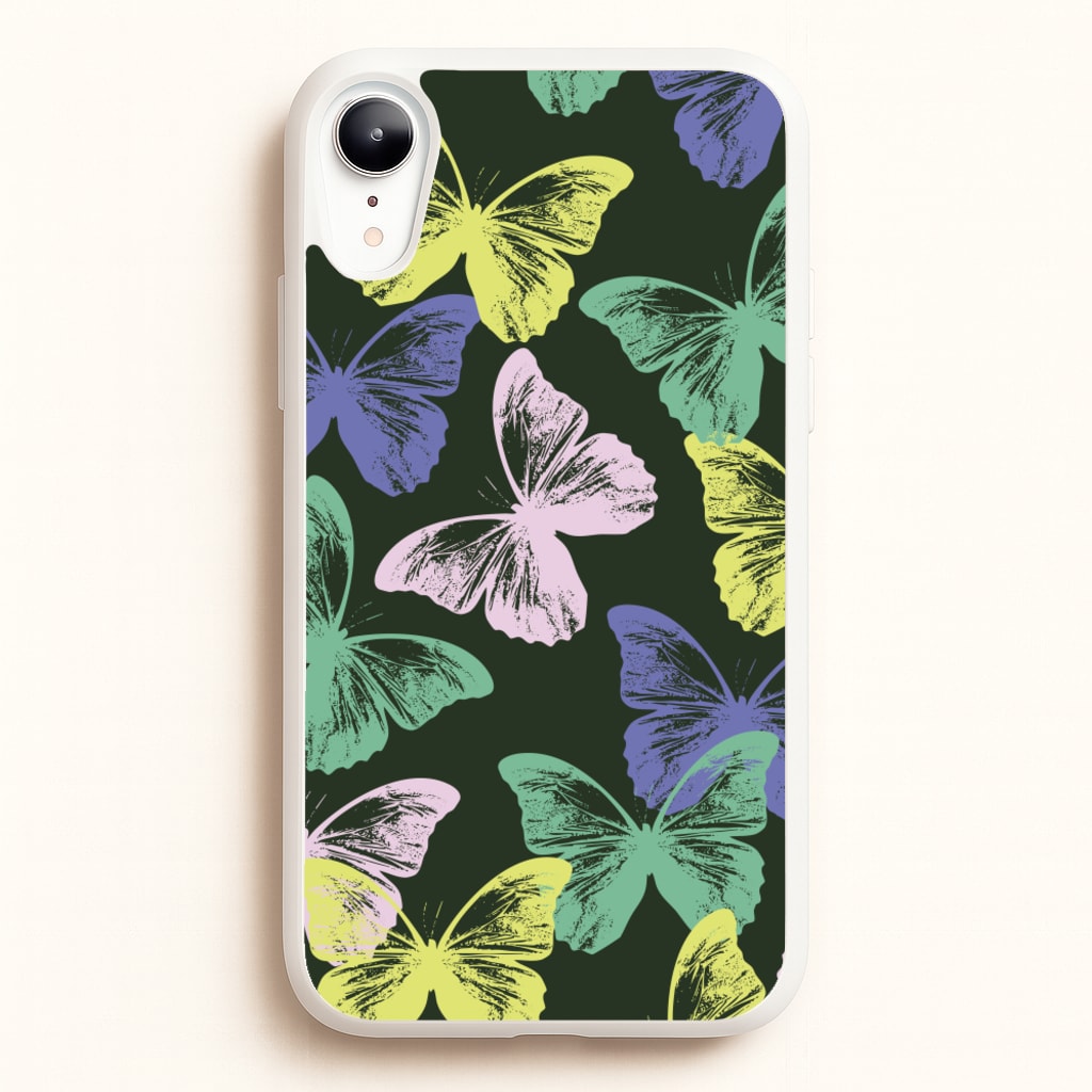 Colourful Butterfly Stamps Pattern  - Patterns Phone Case for iPhone XR