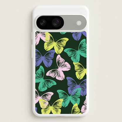 Colourful Butterfly Stamps Pattern  - Patterns Phone Case for Google Pixel 9 / 9 Pro