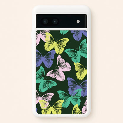 Colourful Butterfly Stamps Pattern  - Patterns Phone Case for Google Pixel 7a