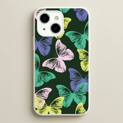 Colourful Butterfly Stamps Pattern  - Patterns Phone Case for iPhone 14