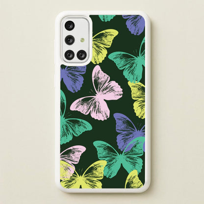 Colourful Butterfly Stamps Pattern  - Patterns Phone Case for Galaxy A71