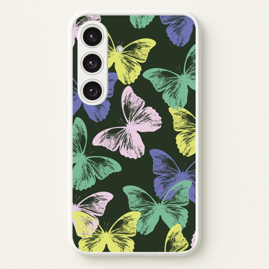 Colourful Butterfly Stamps Pattern  - Patterns Phone Case for Galaxy S24