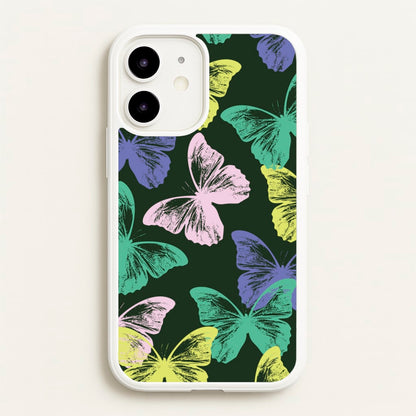 Colourful Butterfly Stamps Pattern  - Patterns Phone Case for iPhone 12 / 12 Pro