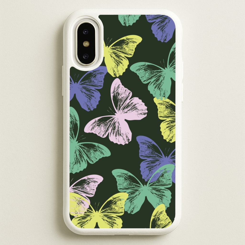 Colourful Butterfly Stamps Pattern  - Patterns Phone Case for iPhone X / XS