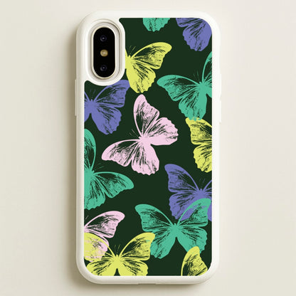 Colourful Butterfly Stamps Pattern  - Patterns Phone Case for iPhone X / XS