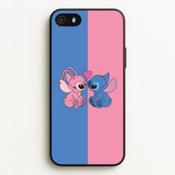 Angel And Blue Alien - Pink Alien  - Angel Stitch Phone Case for iPhone 5 / 5s / SE 2016