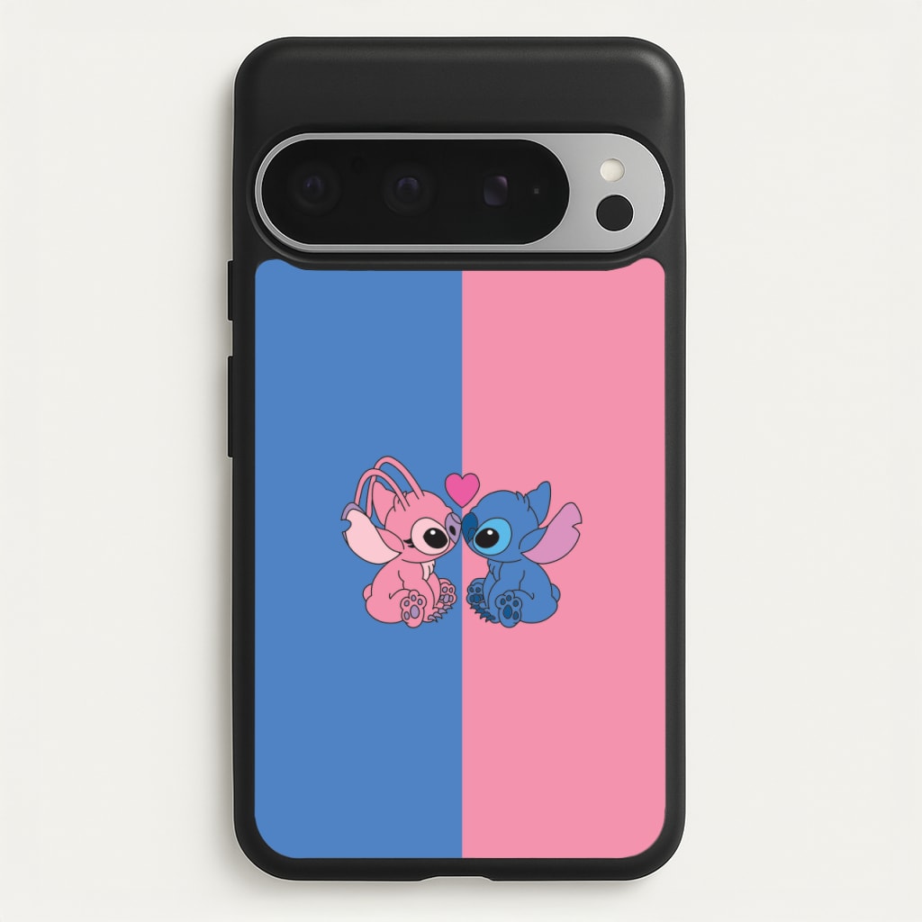 Angel And Blue Alien - Pink Alien  - Angel Stitch Phone Case for Google Pixel 9 Pro XL